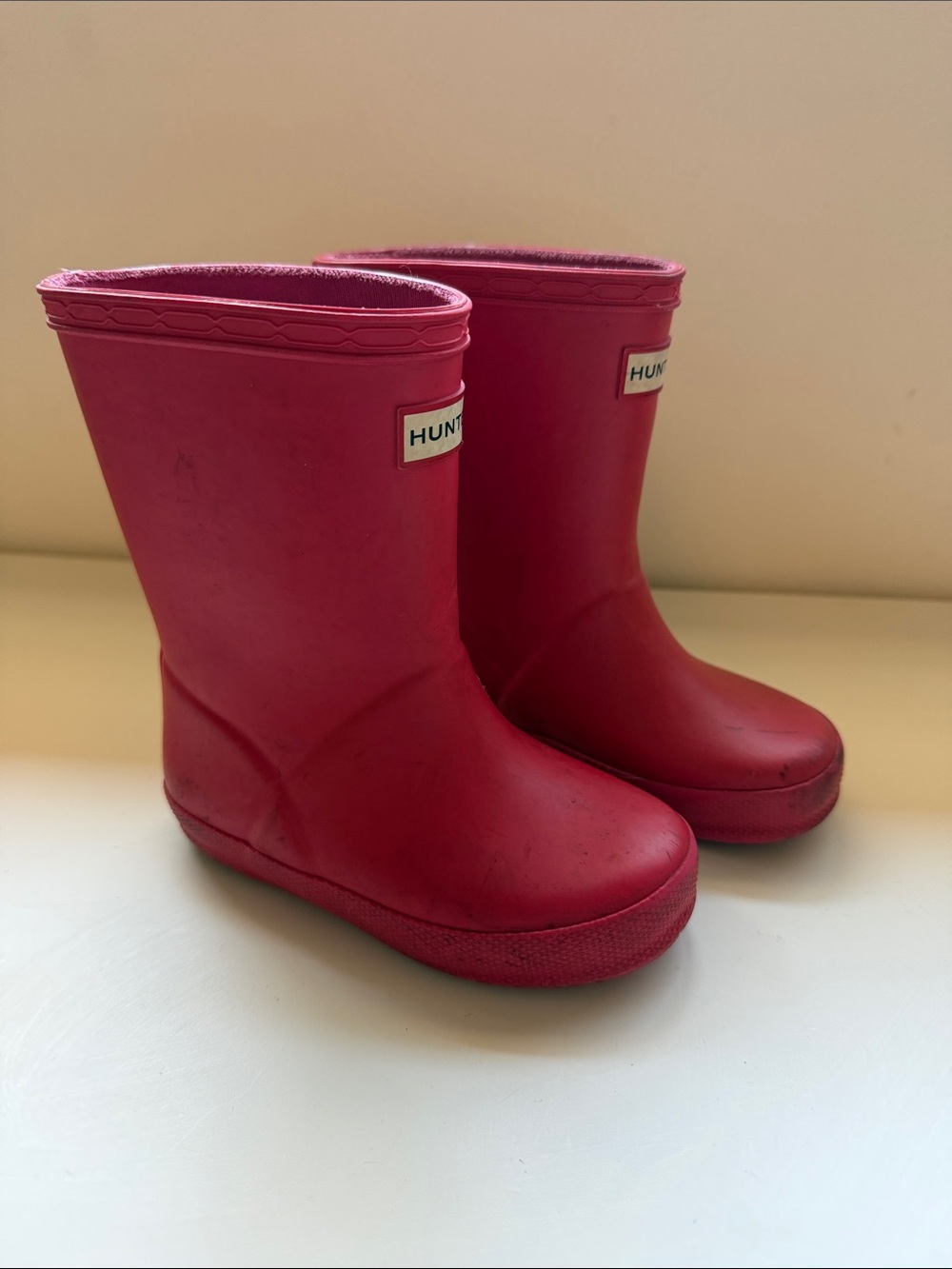HUNTER - Hot Pink US 7/8 RAIN BOOTS